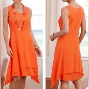 Soft Surroundings Beech Gauze Orange Dress Size M (10-12) NWT